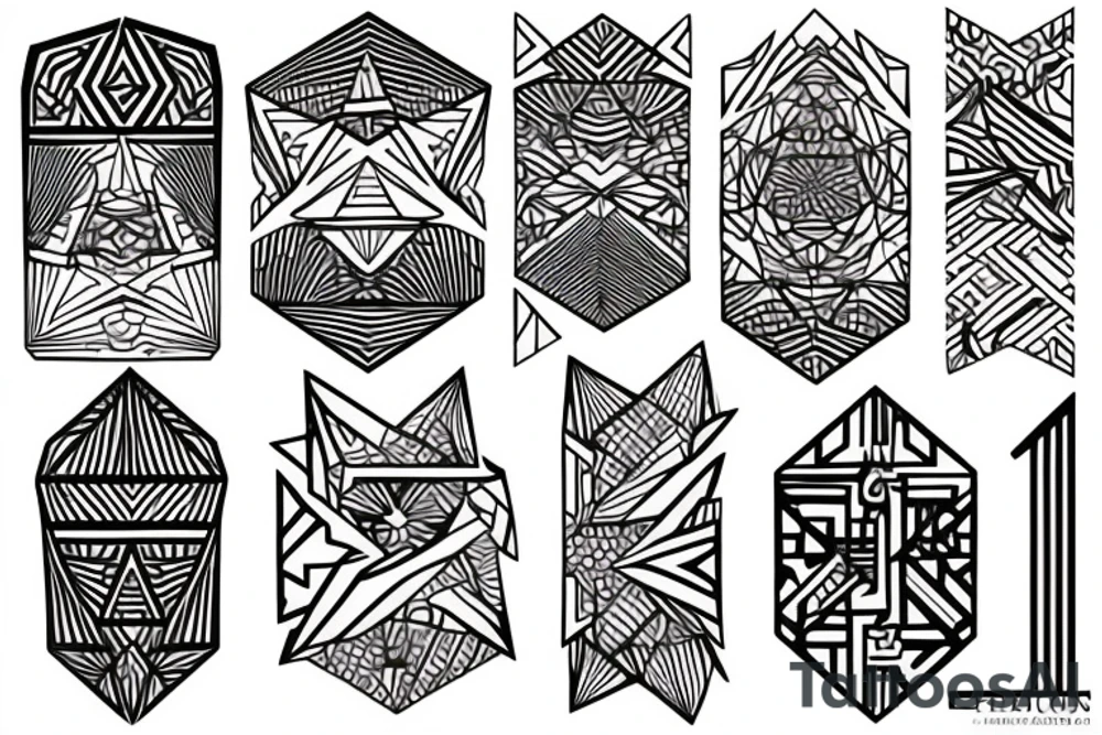 Lines and  Geometry with Mixed FIlipino design and create empowerment meaning tattoo idea