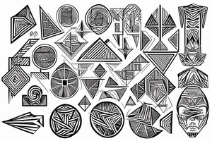 Lines and  Geometry with Mixed FIlipino design and create empowerment meaning tattoo idea