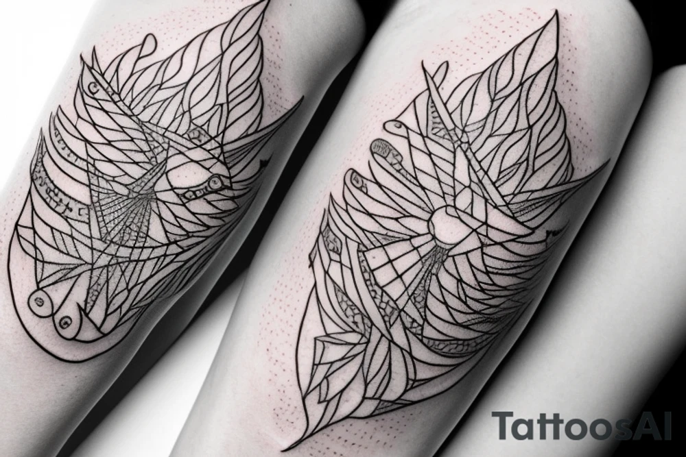 planet clutched in the claws of a small bird tattoo idea