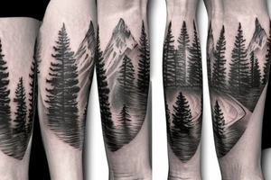 Wilderness mountains wildlife hunting texas tattoo idea