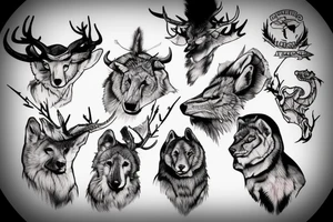 mountains wildlife hunting tattoo idea