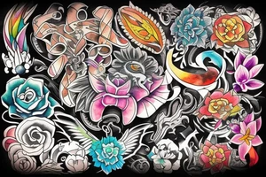 Watercolor with Mixed FIlipino design and create empowerment meaning tattoo idea