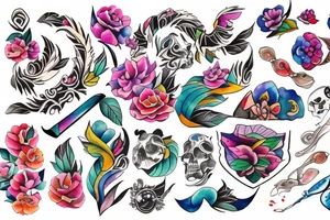 Watercolor with Mixed FIlipino design and create empowerment meaning tattoo idea