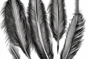 Two Guinea Fowl Feathers in a native American arm band tattoo idea