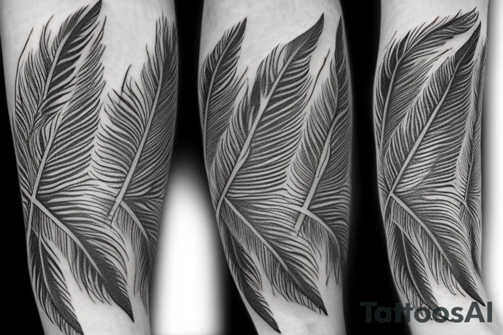 Two spotted Feathers in a native American arm band tattoo idea