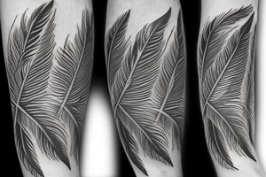 Two spotted Feathers in a native American arm band tattoo idea