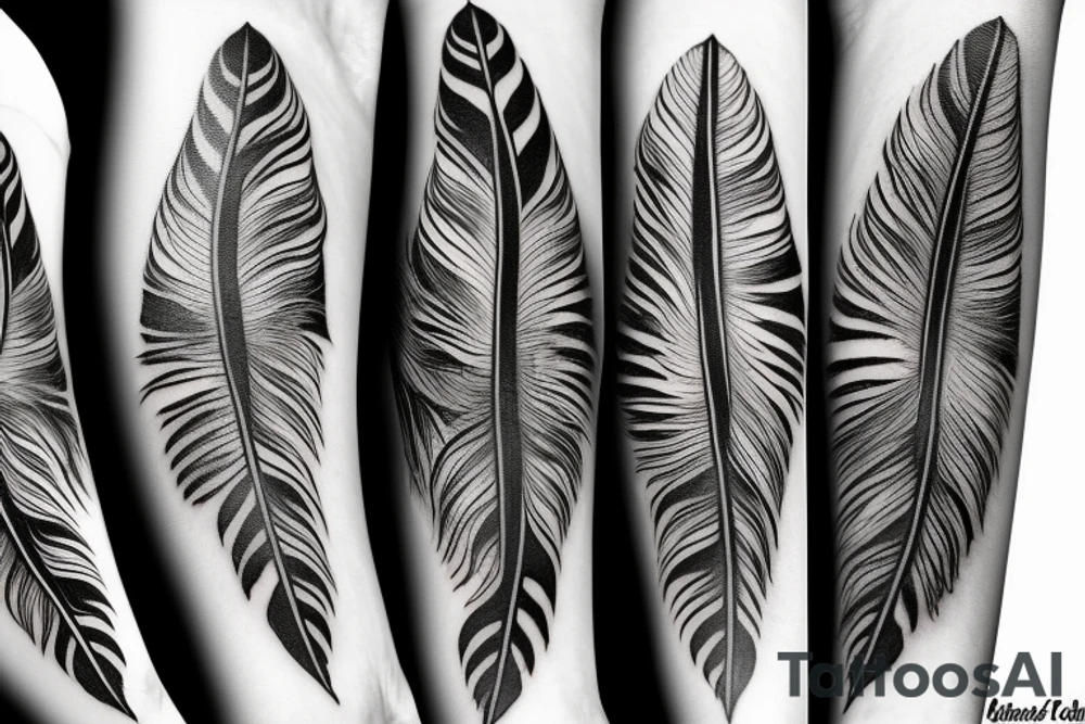 Two spotted Feathers in a native American arm band tattoo idea