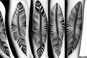 Two spotted Feathers in a native American arm band tattoo idea