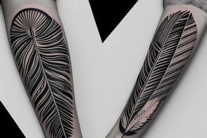 Two spotted Feathers in a native American arm band tattoo idea