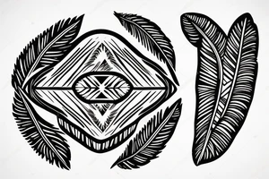 Two spotted Feathers in a native American arm band tattoo idea