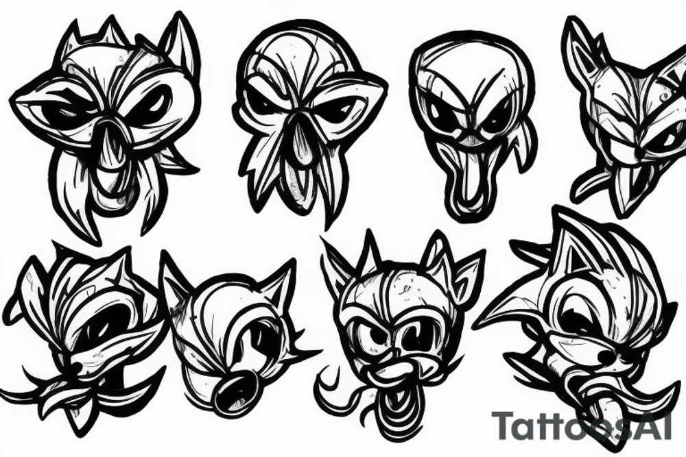 Sonic the hedgehog skull tattoo idea