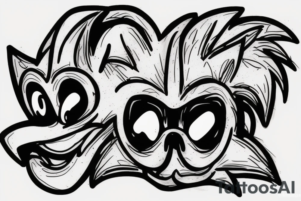 Sonic the hedgehog skull tattoo idea