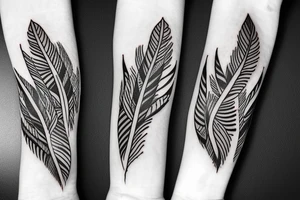 native American arm band with feathers tattoo idea