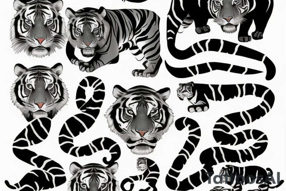 tiger roaring tattoo idea