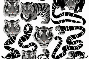 tiger roaring tattoo idea