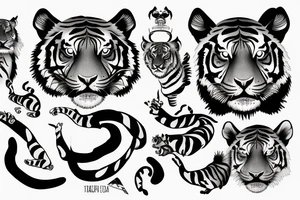 tiger roaring tattoo idea