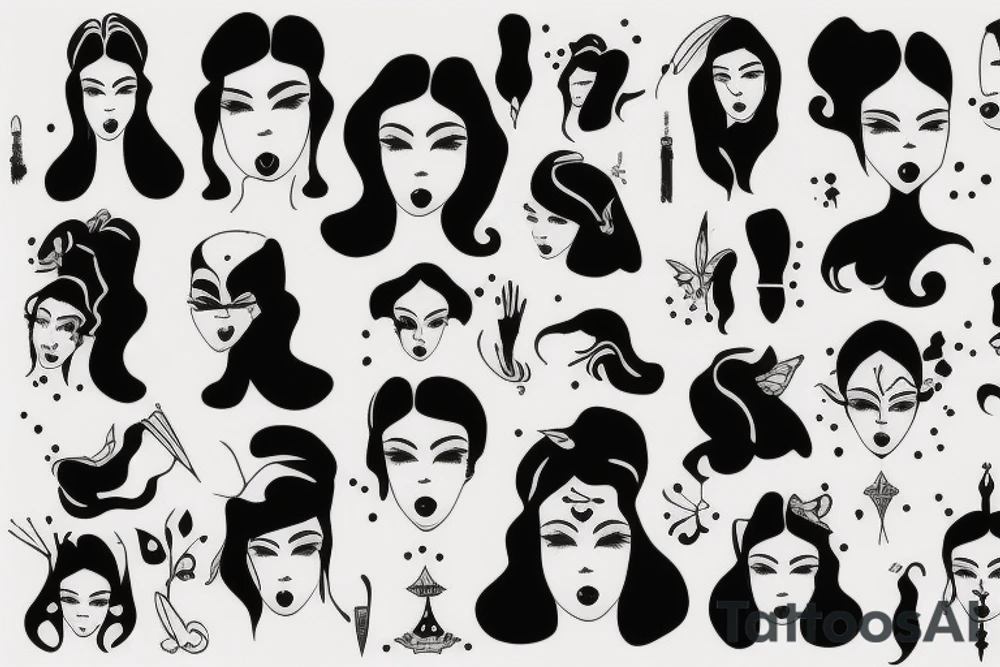 girl looking at her head tattoo idea