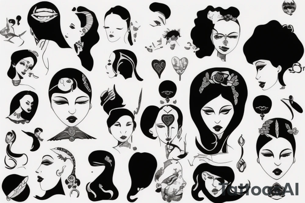 girl looking at her head tattoo idea
