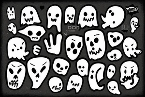 2d ghost with middle finger tattoo idea