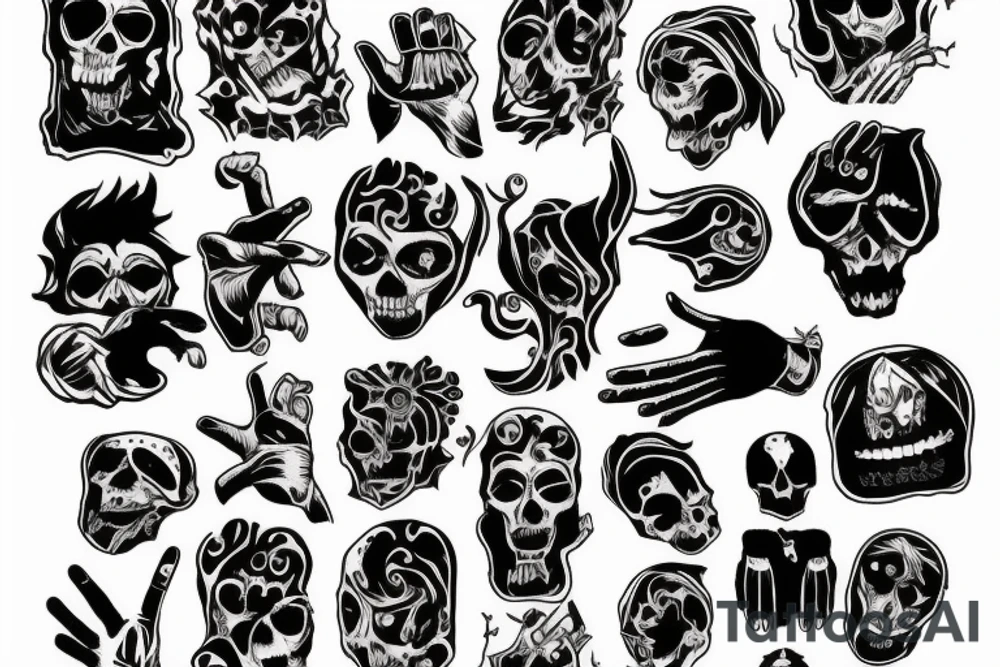 2d ghost with middle finger tattoo idea