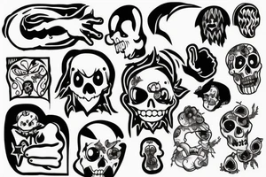 2d ghost with middle finger tattoo idea