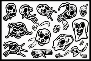 2d ghost with middle finger tattoo idea