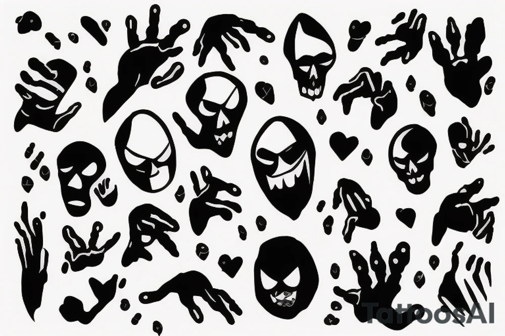 2d ghost with middle finger tattoo idea