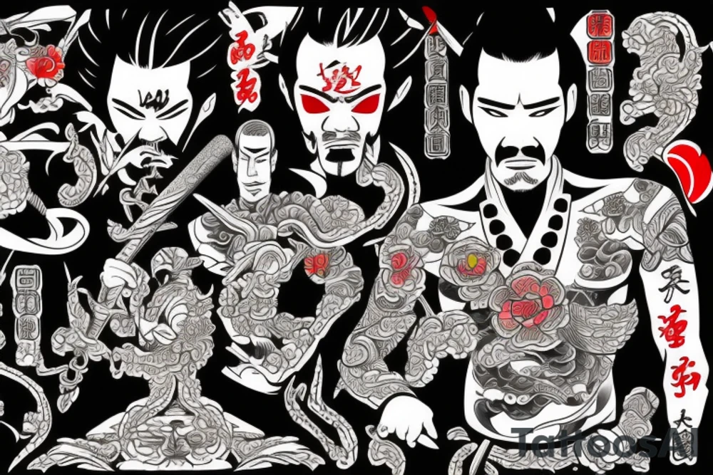 Samurai yakuza tattoo idea