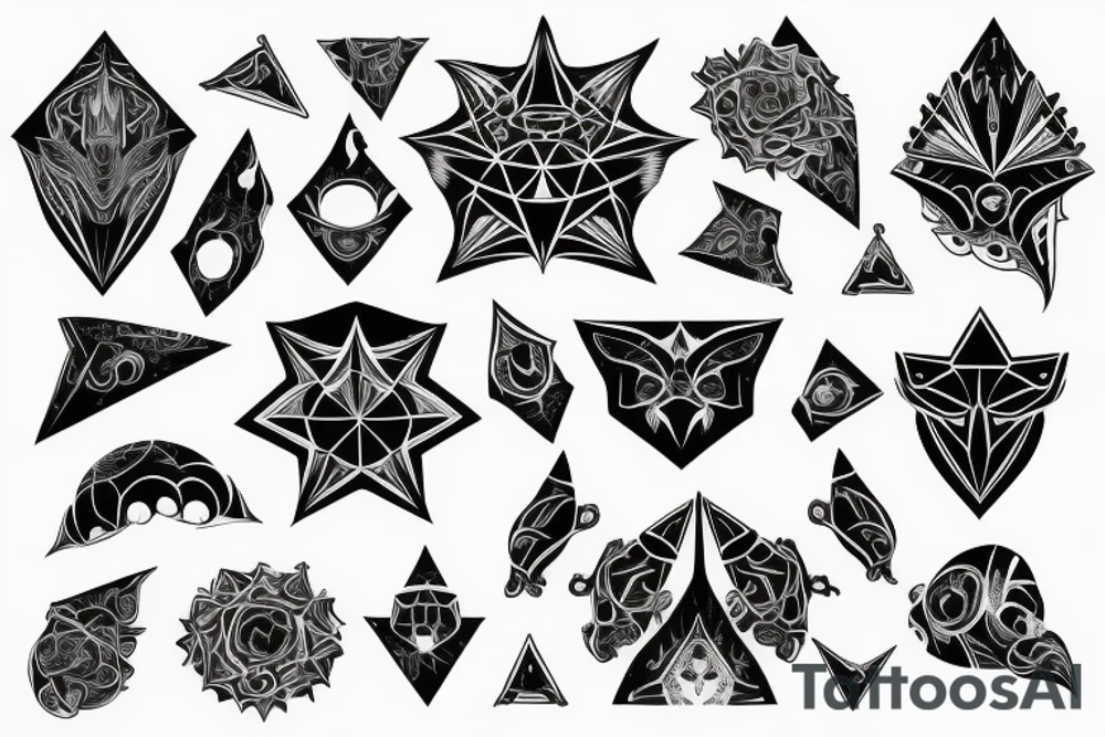 Castle dark sky night geometric pattern fantasy tattoo idea Castle dark sky night geometric pattern fantasy tattoo idea