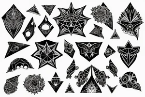 Castle dark sky night geometric pattern fantasy tattoo idea