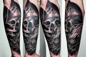 Castle dark sky night sleeve void settler tattoo idea