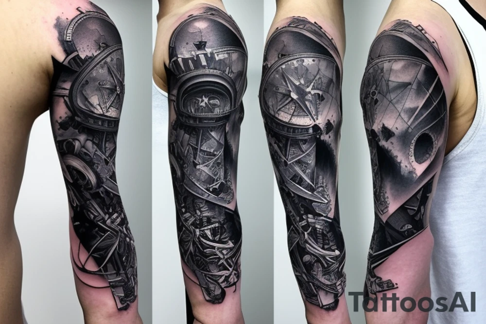 Castle dark sky night sleeve void settler tattoo idea