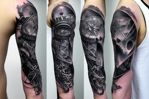 Castle dark sky night sleeve void settler tattoo idea