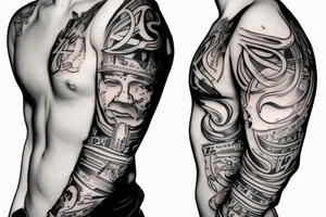 A man with samarpit letter tattoo tattoo idea
