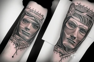 A man with samarpit letter tattoo tattoo idea