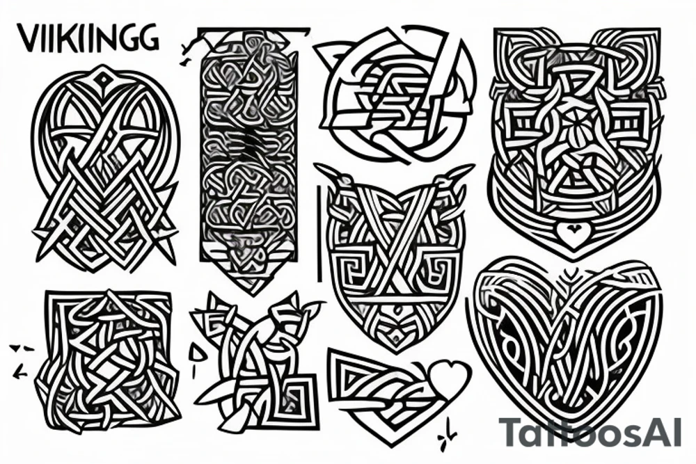 Viking love Merve geometric shape tattoo idea
