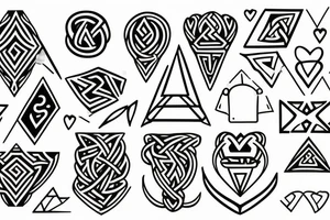 Viking love Merve geometric shape tattoo idea