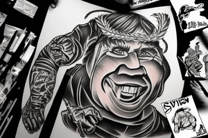 Steve Irwin being stabbed by  Monterey tattoo idea