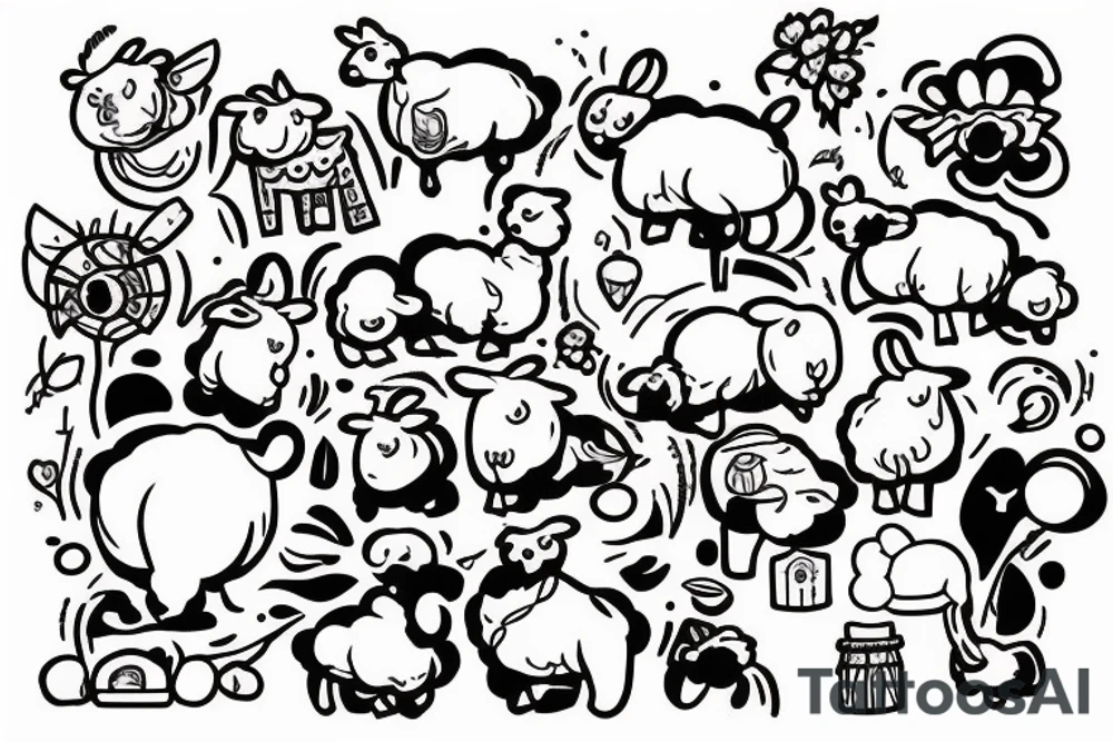 cute lamb about to be slaughtered tattoo idea