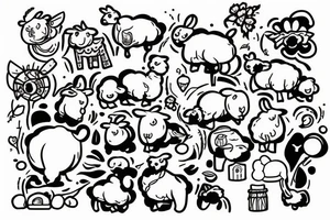 cute lamb about to be slaughtered tattoo idea