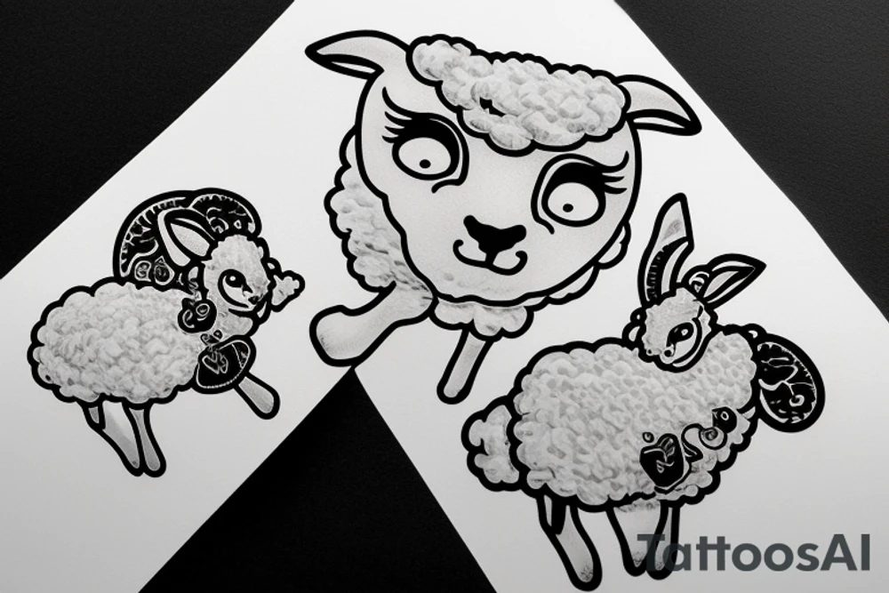 cute lamb about to be slaughtered tattoo idea