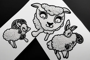 cute lamb about to be slaughtered tattoo idea