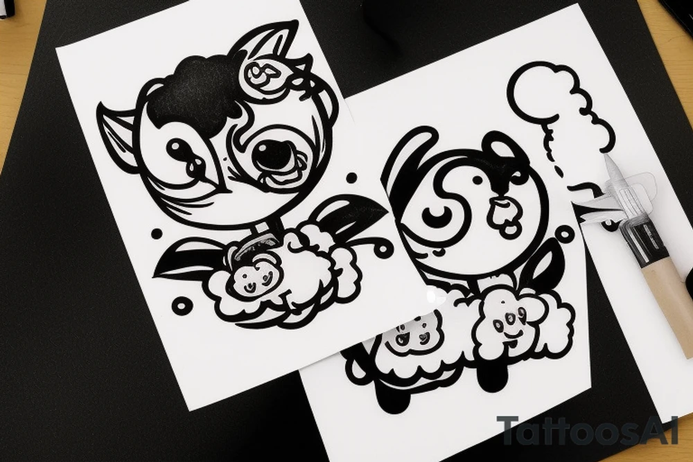 cute lamb about to be slaughtered tattoo idea