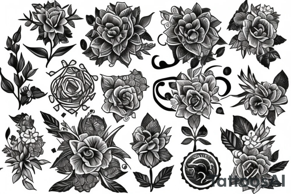 flowers, green goddess, strength, power tattoo idea
