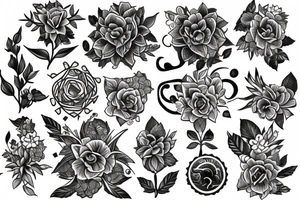 flowers, green goddess, strength, power tattoo idea