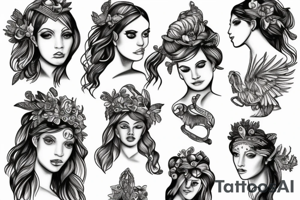 greek goddess, strength, power tattoo idea