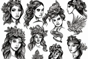 greek goddess, strength, power tattoo idea