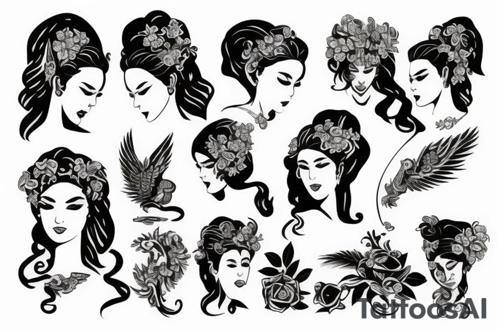 greek goddess, strength, power tattoo idea