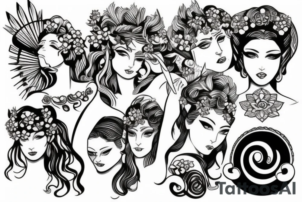 greek goddess, strength, power tattoo idea