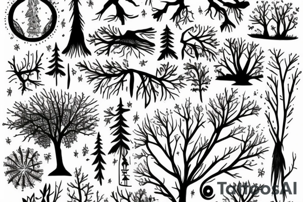 I see god in everything the trees in pain and nights in the spring tattoo idea